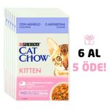 Cat Chow Pouch Sos İçinde Kuzu Etli ve Kabaklı 6x85 gr Yavru Kedi Konservesi