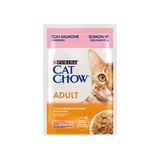 Cat Chow Yetişkin Kedi Yaş Mama 85 gr Somonlu ve Yeşil Fasulyeli Premium Kalite Karışık Tat