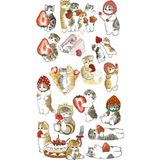 Cat Çilek Kedi Tablet Telefon Laptop Ajanda Bullet Journal Sticker -Suya Dayanıklı Etiket - Standart