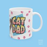 Cat Dad Yazılı Kedi Babası Kedi Sever Temalı Porselen Hediyelik Kahve Kupası - Beyaz - 325 ml