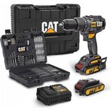 Cat DX12 18 V 2.0 Ah Li-Ion Çift Akülü Kömürsüz Şarjlı Darbeli Matkap + DA01903 201