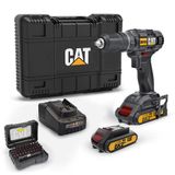 Cat DX155.1SET 18 V 2.0 Ah Li-Ion Çift Akülü Profesyonel Şarjlı Darbeli Matkap+DA01901 32 Parça Vidalama Uç Seti