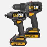 Cat DXK201 18Volt/2.0Ah Li-ion Çift Akülü Kömürsüz Profesyonel Şarjlı Darbeli Matkap + DX7030 Kömürsüz Darbeli Tornavida