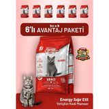 Cat food energy Sığır Etli Yetişkin Kedi Maması 1 kg - 6 Adet - Sığır Eti