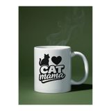 Cat Mama Kedi Annesi Baskılı Porselen Kupa Bardak 300 ml sd23sd