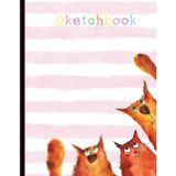 Cat Sketchbook: Cute Watercolor Cat Sketchbook for Kids, Artists, and Cat Lovers - 110 Blank Pages for Drawing, Doodling, and Creative Fun (8.5 x 11 in)