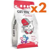Cat Town 2x10 lt İnce Taneli Sakura Çiçeği Topaklanan Kedi Kumu