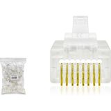 Cat5 Konnektör Ez RJ45 Delikli 100LÜ Paket Şeffaf HDX5062 Midastech