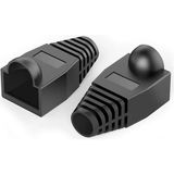 CAT5E/CAT6 Ethernet Ağ Kablosu Için Siyah RJ45 Gerilim Giderici Kılıf (100 Adet)