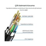 Cat6 1000MBPS Gigabit Ftp Ethernet Ağ Uzatma Kablosu 3 Metre - 1 GB - 00-Siyah - Beyaz - Option-1