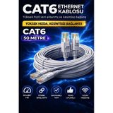 Cat6 Ethernet Kablosu 50m Gigabit Lan Kablosu Yüksek Hızlı İnternet Kablosu 50 M