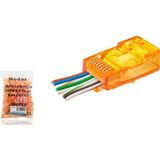 Cat6 Ez RJ45 Konnektör - 100 Adet Turuncu / Ekonomik Poşet Paket ND2413 Midastech