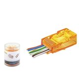 Cat6 Ez Rj45 Konnektör - 100 Adet Turuncu / Özel Plastik Kutulu Nd2405