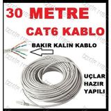 CAT6 Kablo 30 Metre Hazır UÇLARI TAKILI İNTERNET KABLOSU