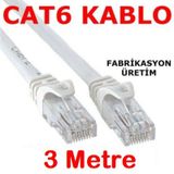 CAT6 Kablo Ethernet ADSL LAN Patch Kablo Fabrikasyon Uçlu 3 Metre