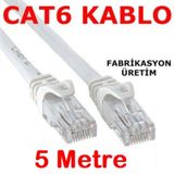 CAT6 Kablo Ethernet ADSL LAN Patch Kablo Fabrikasyon Uçlu 5 Metre