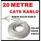 Cat6 Kalın Bakır İnternet Kablo 20 Metre