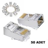 CAT6 METAL RJ45 JACK KONNEKTÖR UÇ ETHERNET MODEM JAK 50 ADET