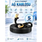 Cat7 Ethernet Ağ Kablosu RJ45 – Yüksek Hızlı Internet Lan Kablosu 5 Metre