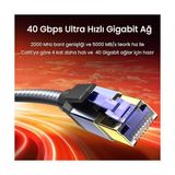 Cat8 40GBPS Gigabit Ftp 2000MHZ Ethernet Ağ Kablosu 15 Metre - 1 GB - 00-Siyah - Beyaz - Option-1