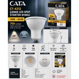 Cata 10W Beyaz GU10 Duylu Çanak LED Spot Ampul 6400K (Starter Duylu) 220 Volt 10 Watt