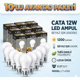Cata 12W Led Ampul 10Lu Paket Beyaz Işık E27 Duy 1200Lm Ct-4266