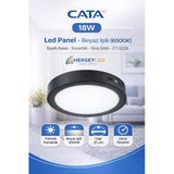 CATA 18W Led Panel - Beyaz Işık (6500K) - Siyah Kasa - Yuvarlak - Sıva Üstü - CT-5235