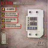 Cata 1X63a Monofaze Akıllı Voltaj Ve Akım Koruma Rolesi Şebeke Giriş Voltaj Denetleyici 220 Volt 63 Amper