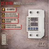 CATA 1x63A Monofaze Akıllı Voltaj ve Akım Koruma Rolesi Şebeke Giriş Voltaj Denetleyici 220 Volt 63