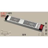 Cata 21 Amper 12V Şerit LED Trafosu (250W) (Süper Slim Fansız) CT-2677 - 10 cm - Gri