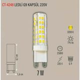 Cata 220V 7W G9 Kapsül Ampul Günışığı Işık 3200K Geniş Açı (Mısır Dizgi Iğne Ayaklı Avize Ampulü 220 Volt 7 Watt) - 1 - 10 W - Gün Işığı