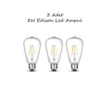 Cata 3 Adet 8w Edison Led Ampul St64 / Ct-4353