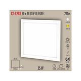 Cata 30X30 Clip-In LED Panel 25W Beyaz Işık 6500K Güçlü Aydınlatma ve Kolay Montaj-CT-5286 - Beyaz-6500K