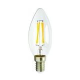 Cata 4w Flamanlı Şeffaf Buji Led Ampul 3200k Günışığı E14 Ct-4066g