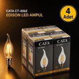 Cata 4W Led Filament Kıvrık Buji Ampul Ct-4062 Gün- Işık 4 Lü Paket
