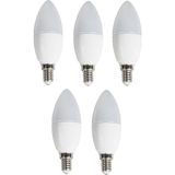 Cata 5 'li 7 W Mum Ledli Buji LED Ampul-Ince E14 Duy-Avize Ampülü-Beyaz Işık 6400K