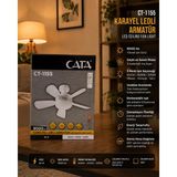 Cata 82W LED Tavan Vantilatörü 9000 Lm Uzaktan Kumanda ile Sessiz Çalışma ve Yüksek Performans - Beyaz
