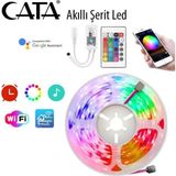 Cata Akıllı LED Şerit 5 Metre RGB 12V Wifi Kontrol Enerji Tasarruflu Aydınlatma