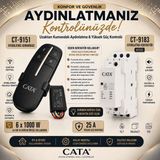 Cata Aydınlatma Kumandası + 25A Sessiz Kontaktör | Uzaktan Kumandalı Aydınlatma Kontrol Sistemi | Yüksek Güçlü Aydınlatma Kontrolü - 6 KANAL