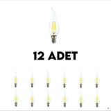 Cata Aygün 7 Watt Şeffaf Kıvrık LED Ampul E14 Duylu 3200K Gün Işığı CT-4064 - 12 Adet