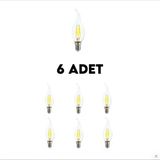 Cata Aygün 7 Watt Şeffaf Kıvrık LED Ampul E14 Duylu 3200K Gün Işığı CT-4064 - 6 Adet