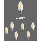 Cata Aygün 7 Watt Şeffaf LED Ampul E14 Duylu CT-4063 3200K Gün Işığı - 6 Adet