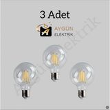 Cata Aygünelektrik CT-4354 6W Şeffaf Küre G95 LED Ampül 3200K Günışığı E27 Duy - 3 Adet