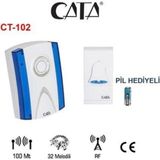 Cata CT-102 Kablosuz Kapı Zili Uzaktan Kumandalı 100 Mt Menzilli 32 Melodi Özellikli