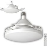 Cata CT-1156 Dolunay Fan Dimlenebilir LED Işıklı Hayalet Pervaneli Tavan Vantilatörü E27 Kumandalı 3 Renk Işık 72W - Beyaz