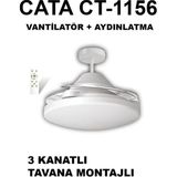 Cata CT-1156 Dolunay Fan LED Işıklı Hayalet Pervaneli Tavan Vantilatörü - 001-Siyah