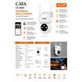 Cata CT-4051 Dış Mekan Akıllı IP Kamera 2K 3MP Wi-Fi Gece Görüşlü Hareket Sensörlü IP66 Güvenlik Kamerası