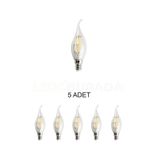 Cata Ct-4064 Edison Led Kıvrık Buji Ampul 7w Günışığı Sarı - 5 Li Paket