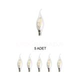 Cata CT-4064 Edison Led Kıvrık Buji Ampul 7W Günışığı (Sarı)- 5’li Paket