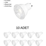 Cata CT-4212 LED Ampul 10W GU10 Duy Beyaz Işık - 10’ Lu Paket - RGB